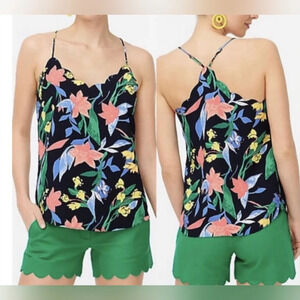 J Crew floral cami top with scalloped trim sz14